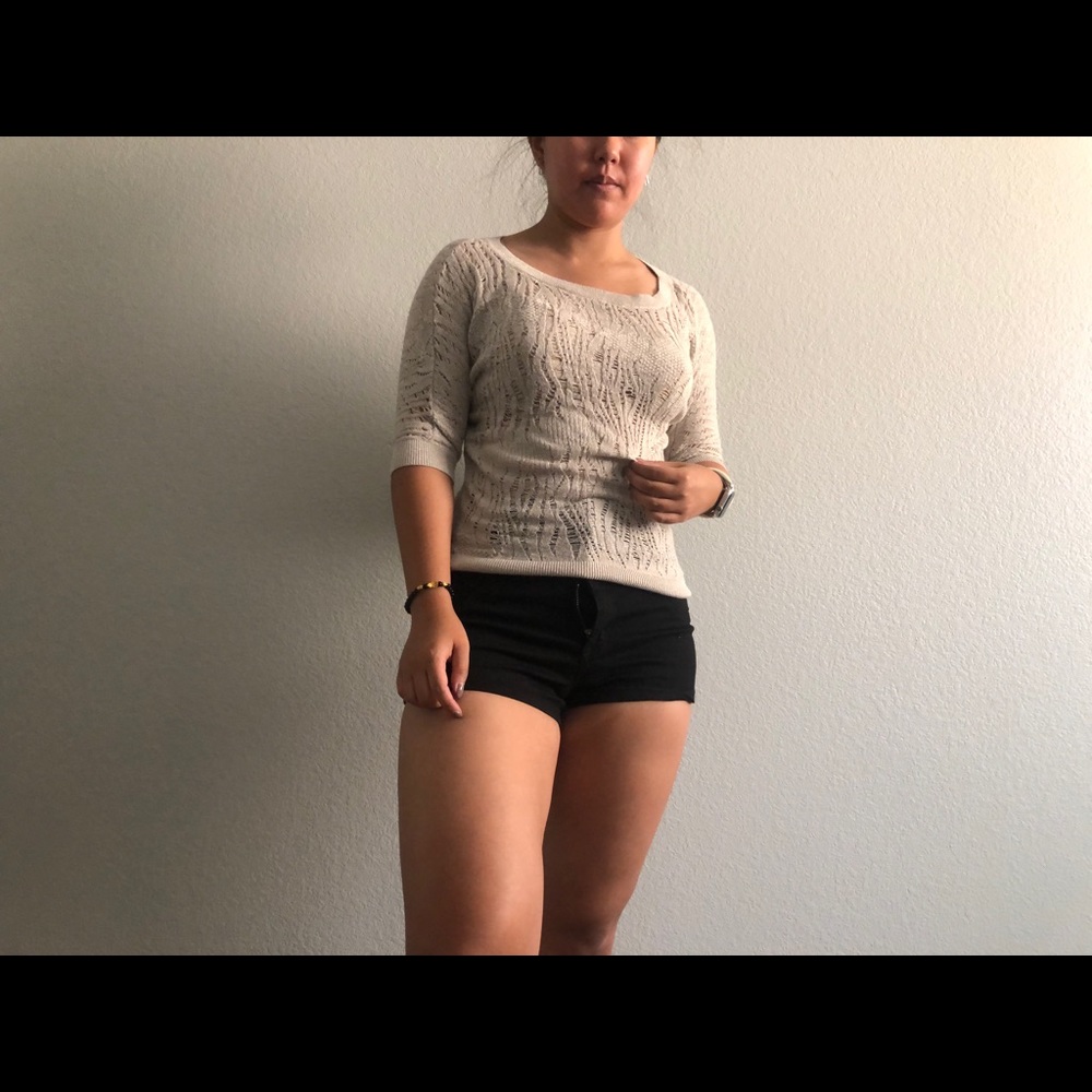 LIGHT GREIGE Express Open Weave Sweater XS